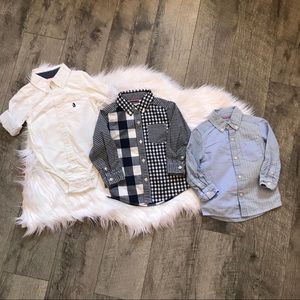 Bundle toddler boy dress button up shirts carters